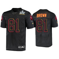 Men Tampa Bay Buccaneers #81 Antonio Brown Black Super Bowl LV Jersey