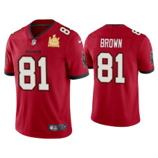 Men Tampa Bay Buccaneers #81 Antonio Brown Super Bowl LV Champions Red Vapor Limited Jersey