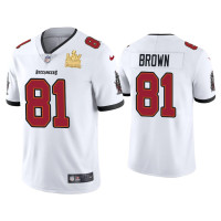 Men Tampa Bay Buccaneers #81 Antonio Brown Super Bowl LV Champions White Vapor Limited Jersey