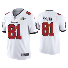 Men Tampa Bay Buccaneers #81 Antonio Brown Super Bowl LV White Vapor Limited Jersey