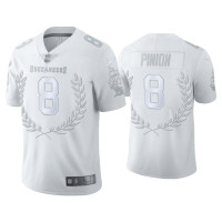 Men Tampa Bay Buccaneers #8 Bradley Pinion White NFC Special Teams Player of the Week Platinum Limited Jersey