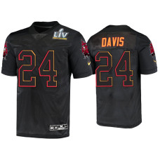 Men Tampa Bay Buccaneers #24 Carlton Davis Black Super Bowl LV Jersey