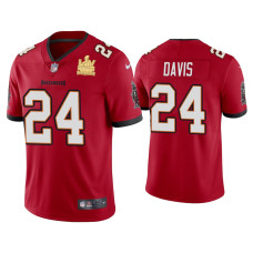 Men Tampa Bay Buccaneers #24 Carlton Davis Super Bowl LV Champions Red Vapor Limited Jersey