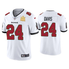 Men Tampa Bay Buccaneers #24 Carlton Davis Super Bowl LV Champions White Vapor Limited Jersey