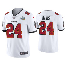 Men Tampa Bay Buccaneers #24 Carlton Davis Super Bowl LV White Vapor Limited Jersey