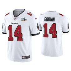 Men Tampa Bay Buccaneers #14 Chris Godwin Super Bowl LV White Vapor Limited Jersey