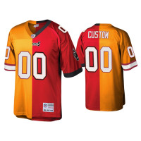 Men Tampa Bay Buccaneers #0 Custom Red Orange Split Legacy Replica Jersey