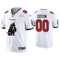 Men Tampa Bay Buccaneers #0 Custom Super Bowl LV Champions White Team Logo Jersey