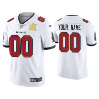 Men Tampa Bay Buccaneers #0 Custom Super Bowl LV Champions White Vapor Limited Jersey