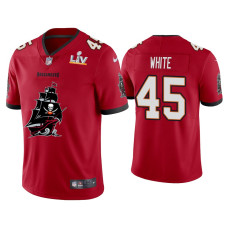 Men Tampa Bay Buccaneers #45 Devin White Super Bowl LV Champions Red Team Logo Jersey