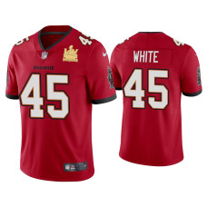 Men Tampa Bay Buccaneers #45 Devin White Super Bowl LV Champions Red Vapor Limited Jersey