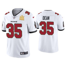 Men Tampa Bay Buccaneers #35 Jamel Dean Super Bowl LV Champions White Vapor Limited Jersey