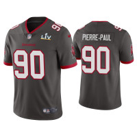 Men Tampa Bay Buccaneers #90 Jason Pierre-Paul Super Bowl LV Pewter Vapor Limited Jersey