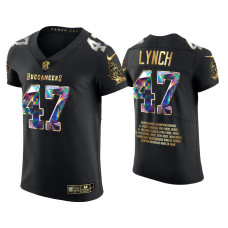 Men Tampa Bay Buccaneers #47 John Lynch Black 2021 Career Highlights Diamond Edition Jersey