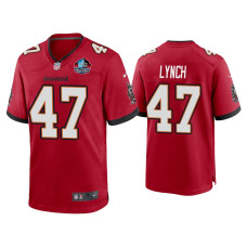 Men Tampa Bay Buccaneers #47 John Lynch Red NFL Hall of Fame Class of 2021 Game Jersey