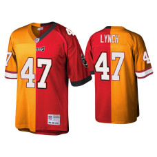 Men Tampa Bay Buccaneers #47 John Lynch Red Orange Split Legacy Replica Jersey