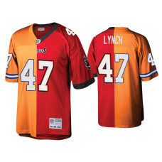 Men Tampa Bay Buccaneers #47 John Lynch Red Orange Split Legacy Replica Jersey