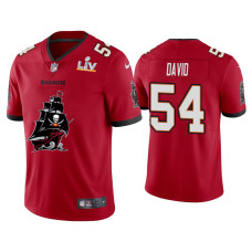 Men Tampa Bay Buccaneers #54 Lavonte David Super Bowl LV Champions Red Team Logo Jersey