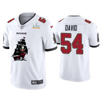 Men Tampa Bay Buccaneers #54 Lavonte David Super Bowl LV Champions White Team Logo Jersey