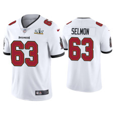 Men Tampa Bay Buccaneers #63 Lee Roy Selmon Super Bowl LV White Vapor Limited Jersey