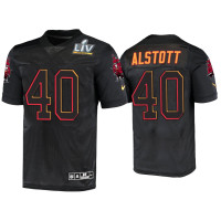 Men Tampa Bay Buccaneers #40 Mike Alstott Black Super Bowl LV Jersey