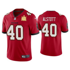 Men Tampa Bay Buccaneers #40 Mike Alstott Super Bowl LV Champions Red Vapor Limited Jersey