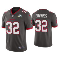 Men Tampa Bay Buccaneers #32 Mike Edwards Super Bowl LV Pewter Vapor Limited Jersey