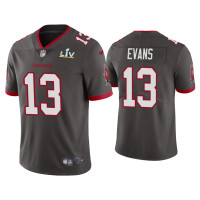 Men Tampa Bay Buccaneers #13 Mike Evans Super Bowl LV Pewter Vapor Limited Jersey