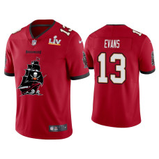 Men Tampa Bay Buccaneers #13 Mike Evans Super Bowl LV Champions Red Team Logo Jersey