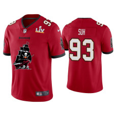 Men Tampa Bay Buccaneers #93 Ndamukong Suh Super Bowl LV Champions Red Team Logo Jersey