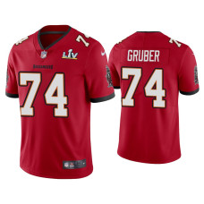 Men Tampa Bay Buccaneers #74 Paul Gruber Super Bowl LV Red Vapor Limited Jersey