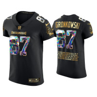 Men Tampa Bay Buccaneers #87 Rob Gronkowski Black 2021 Career Highlights Diamond Edition Jersey