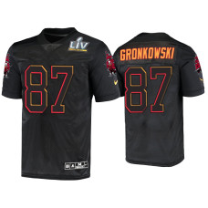 Men Tampa Bay Buccaneers #87 Rob Gronkowski Black Super Bowl LV Jersey