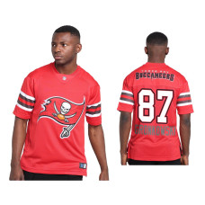 Men Tampa Bay Buccaneers #87 Rob Gronkowski Red Team Logo Replica Jersey