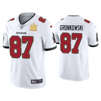 Men Tampa Bay Buccaneers #87 Rob Gronkowski Super Bowl LV Champions White Vapor Limited Jersey