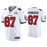 Men Tampa Bay Buccaneers #87 Rob Gronkowski Super Bowl LV White Vapor Limited Jersey