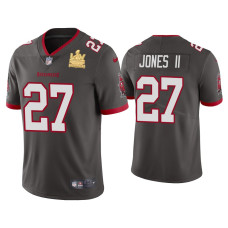 Men Tampa Bay Buccaneers #27 Ronald Jones II Super Bowl LV Champions Pewter Vapor Limited Jersey