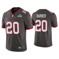 Men Tampa Bay Buccaneers #20 Ronde Barber Super Bowl LV Pewter Vapor Limited Jersey