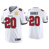 Men Tampa Bay Buccaneers #20 Ronde Barber Super Bowl LV Champions White Vapor Limited Jersey