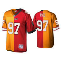 Men Tampa Bay Buccaneers #97 Simeon Rice Red Orange Split Legacy Replica Jersey