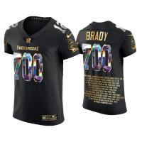 Men Tampa Bay Buccaneers #12 Tom Brady Black 700th Career TD Pass Career Highlight Jersey