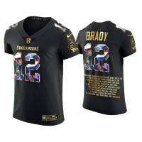 Men Tampa Bay Buccaneers #12 Tom Brady Black 2021 Career Highlights Diamond Edition Jersey