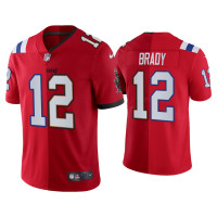 Men Tampa Bay Buccaneers #12 Tom Brady Red Split Vapor Limited Jersey