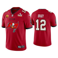 Men Tampa Bay Buccaneers #12 Tom Brady Super Bowl LV Champions Red Primary Logo Jersey