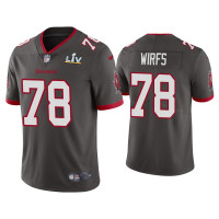 Men Tampa Bay Buccaneers #78 Tristan Wirfs Super Bowl LV Pewter Vapor Limited Jersey