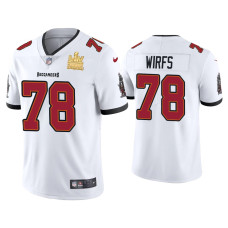 Men Tampa Bay Buccaneers #78 Tristan Wirfs Super Bowl LV Champions White Vapor Limited Jersey