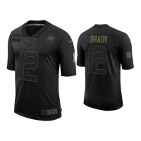 Men Tampa Bay Buccaneers #12 Tom Brady Black 2020 Salute to Service Limited Jersey