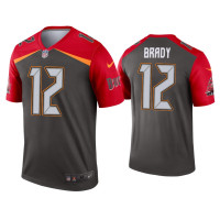 Men Tampa Bay Buccaneers #12 Tom Brady Pewter Inverted Legend Jersey