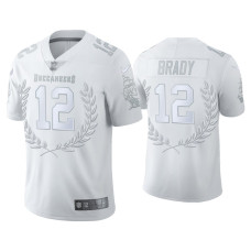 Men Tampa Bay Buccaneers #12 Tom Brady White Platinum Limited Jersey