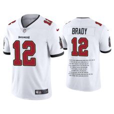 Men Tampa Bay Buccaneers #12 Tom Brady White Career Highlight Limited Edition Jersey